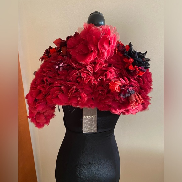 NWT GUCCI Runway  BOLERO/cape,jacket Collectible size S/6 US=42 ITALY $7000 - Picture 10 of 16